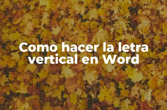 Como Hacer la Letra Vertical en Word