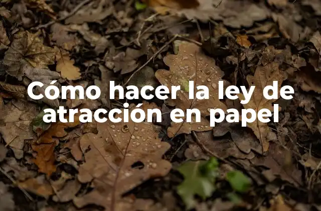 Cómo Hacer la Ley de Atracción en Papel