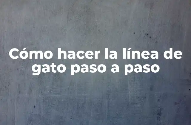 Cómo Hacer la Línea de Gato Paso a Paso