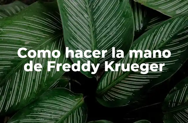 Como Hacer la Mano de Freddy Krueger