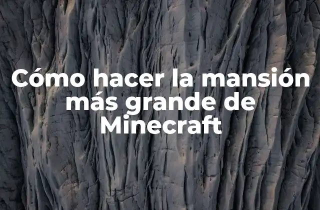 Cómo Hacer la Mansión Más Grande de Minecraft