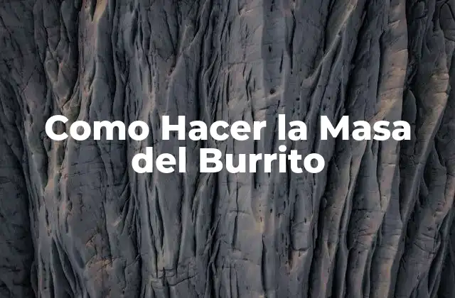 Como Hacer la Masa Del Burrito