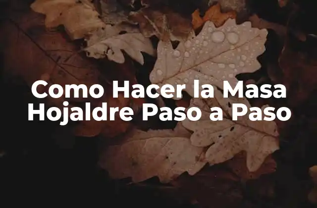 Como Hacer la Masa Hojaldre Paso a Paso