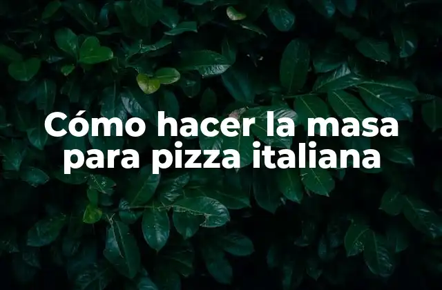 Cómo Hacer la Masa para Pizza Italiana