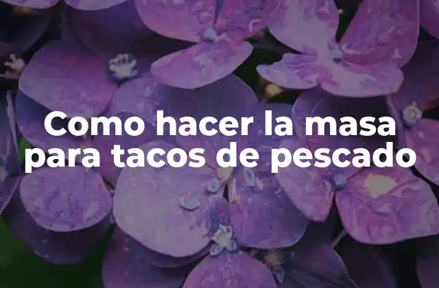 Como Hacer la Masa para Tacos de Pescado