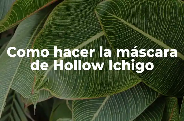 Como Hacer la Máscara de Hollow Ichigo