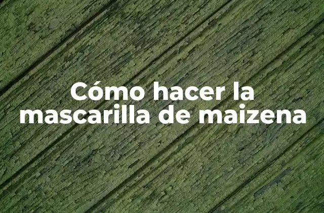 Cómo Hacer la Mascarilla de Maizena
