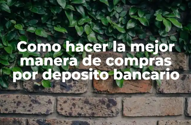 Como Hacer la Mejor Manera de Compras por Deposito Bancario