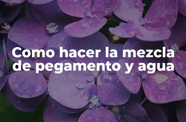 Como Hacer la Mezcla de Pegamento y Agua