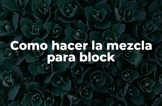 Como Hacer la Mezcla para Block