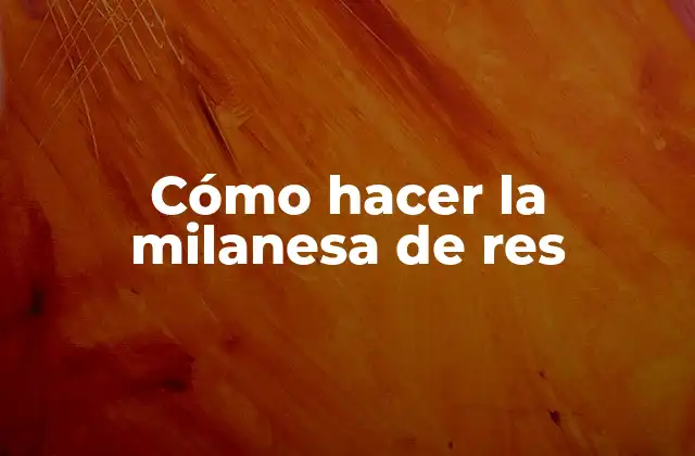 Cómo Hacer la Milanesa de Res 2 ¿Qué es la milanesa de res y para qué sirve?