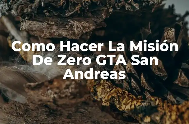 Como Hacer la Misión de Zero Gta San Andreas