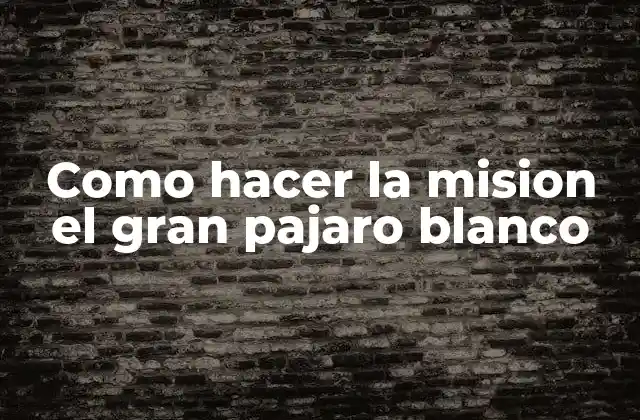 ¿Qué es la misión del Gran Pájaro Blanco?