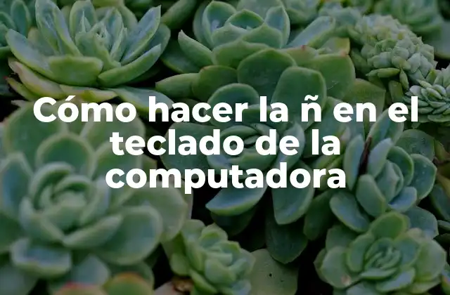 Cómo Hacer la Ñ en el Teclado de la Computadora