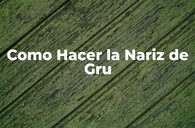 Como Hacer la Nariz de Gru