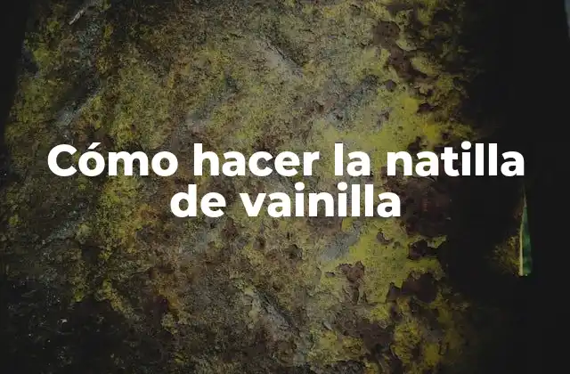 ¿Qué es la natilla de vainilla y para qué sirve?