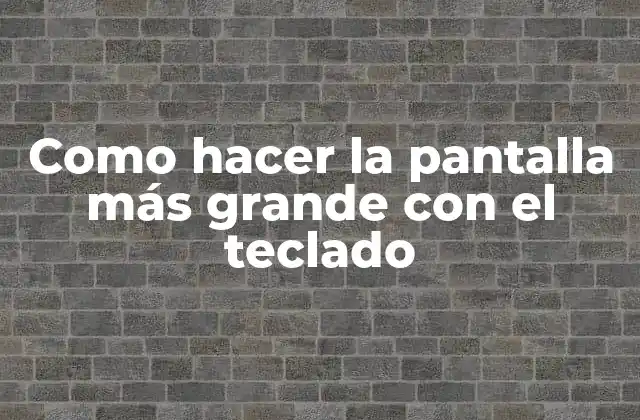 Como Hacer la Pantalla Más Grande con el Teclado