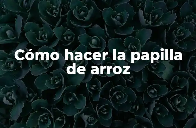 Cómo Hacer la Papilla de Arroz