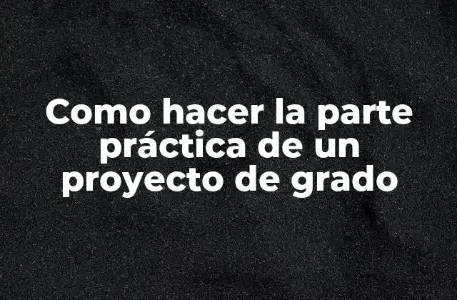 Como Hacer la Parte Práctica de un Proyecto de Grado