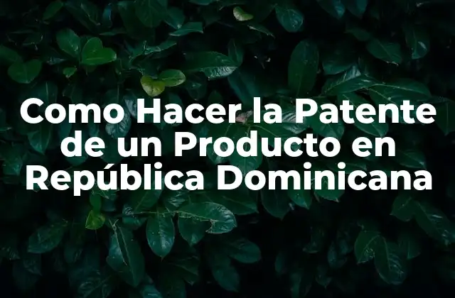 Como Hacer la Patente de un Producto en República Dominicana