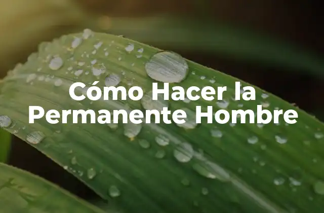 Cómo Hacer la Permanente Hombre