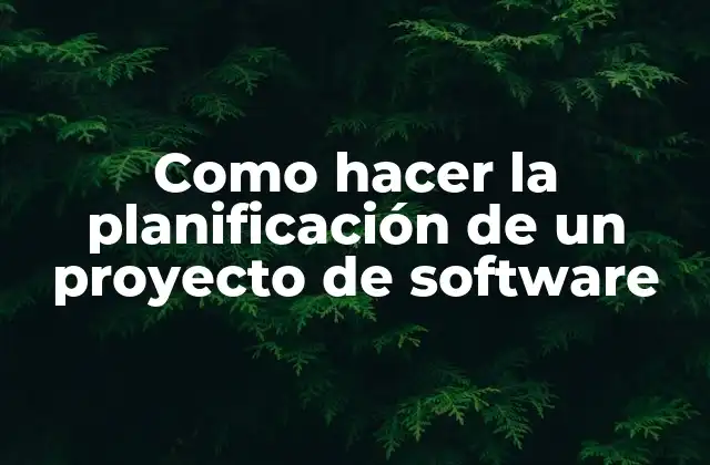 Planificación de un proyecto de software