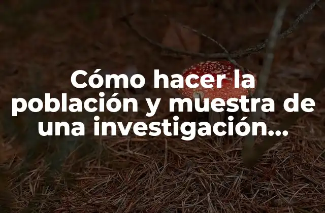 Cómo Hacer la Población y Muestra de una Investigación Ejemplo