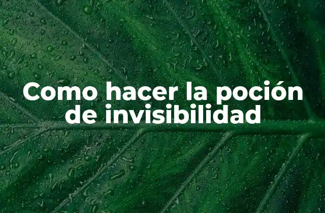 Como Hacer la Poción de Invisibilidad