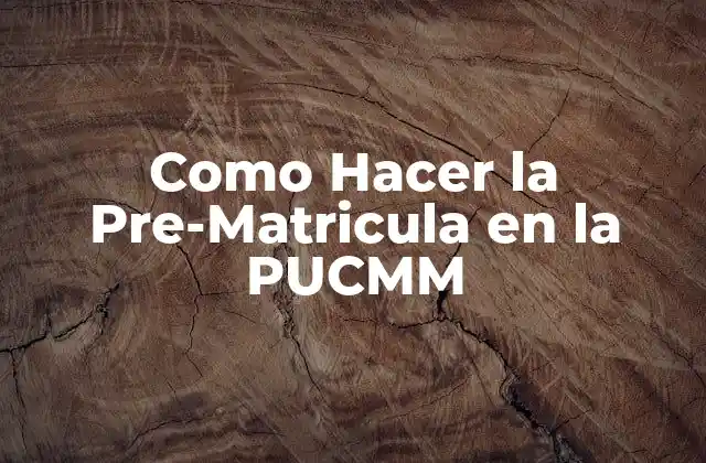 Como Hacer la Pre-matricula en la Pucmm