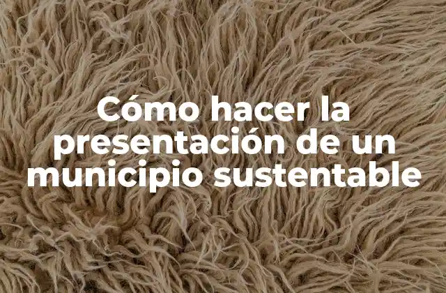 Cómo Hacer la Presentación de un Municipio Sustentable 2 Cómo hacer la presentación de un municipio sustentable