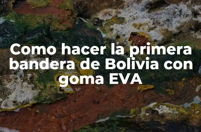 Como Hacer la Primera Bandera de Bolivia con Goma Eva