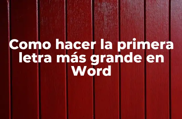 Como Hacer la Primera Letra Más Grande en Word