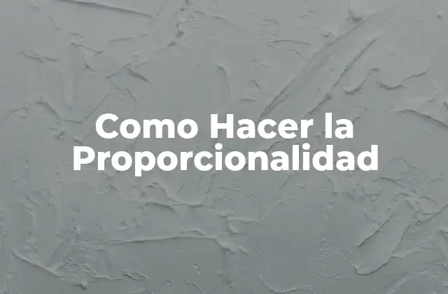 Como Hacer la Proporcionalidad