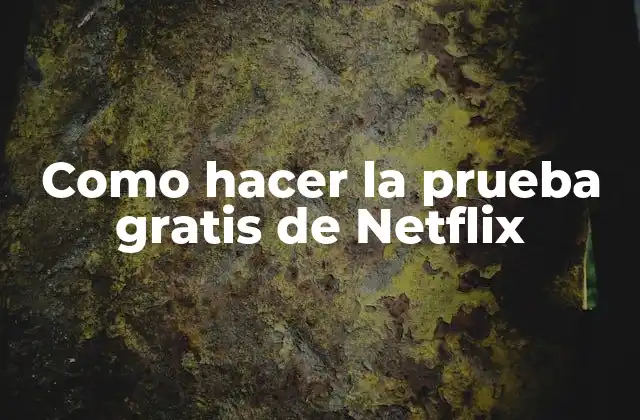 Como Hacer la Prueba Gratis de Netflix