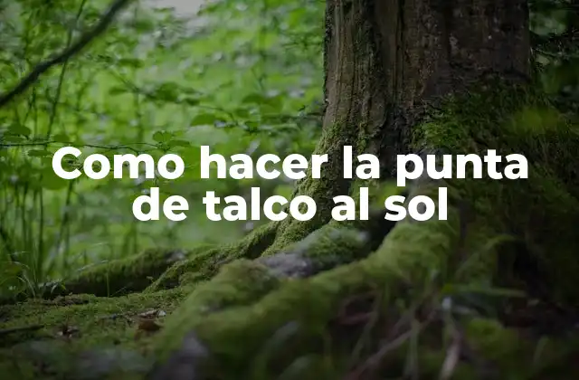 Como Hacer la Punta de Talco Al Sol