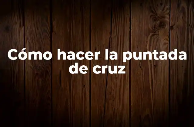 Cómo Hacer la Puntada de Cruz