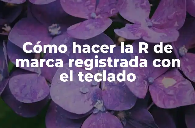 Cómo Hacer la R de Marca Registrada con el Teclado