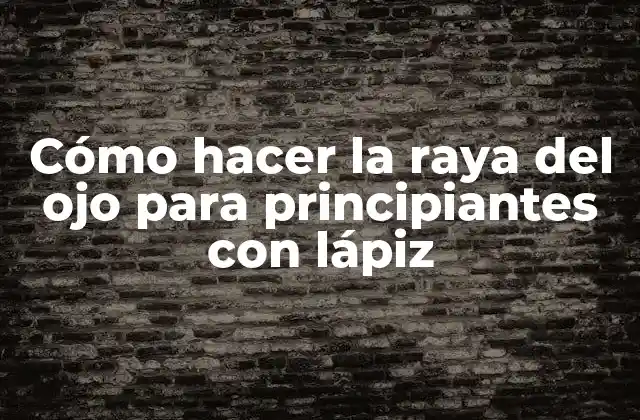 Cómo Hacer la Raya Del Ojo para Principiantes con Lápiz