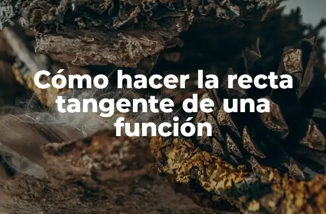 Cómo Hacer la Recta Tangente de una Función