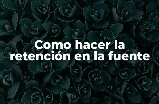 Como Hacer la Retención en la Fuente