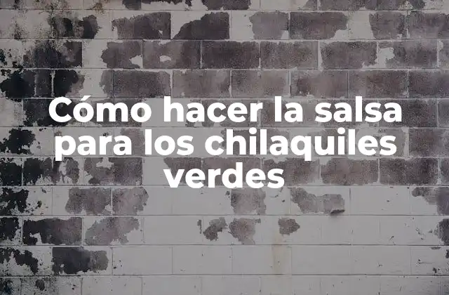 Cómo Hacer la Salsa para los Chilaquiles Verdes