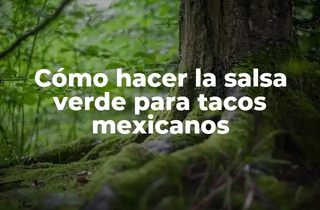 Cómo Hacer la Salsa Verde para Tacos Mexicanos