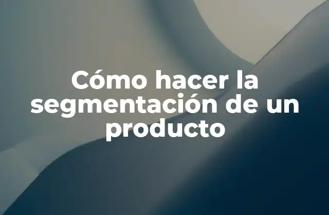 Cómo Hacer la Segmentación de un Producto