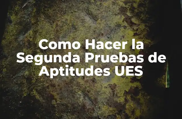 Como Hacer la Segunda Pruebas de Aptitudes Ues