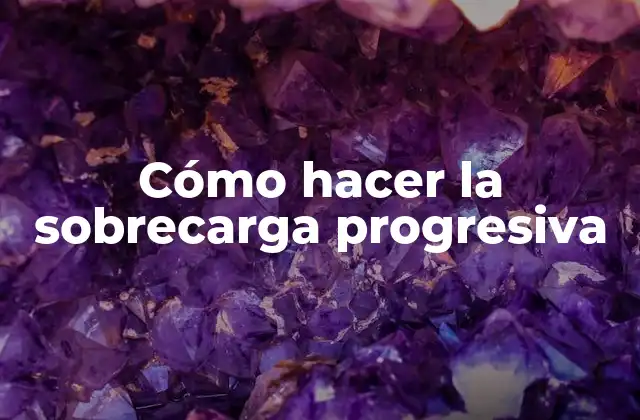 Cómo Hacer la Sobrecarga Progresiva 2 ¿Qué es la sobrecarga progresiva?