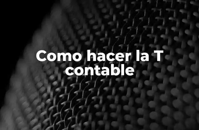 Como Hacer la T Contable