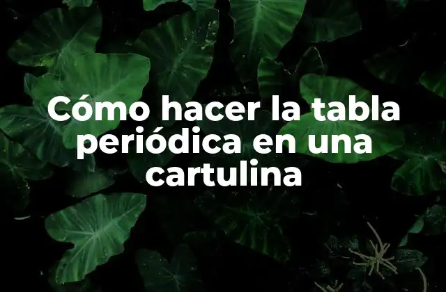 Cómo Hacer la Tabla Periódica en una Cartulina
