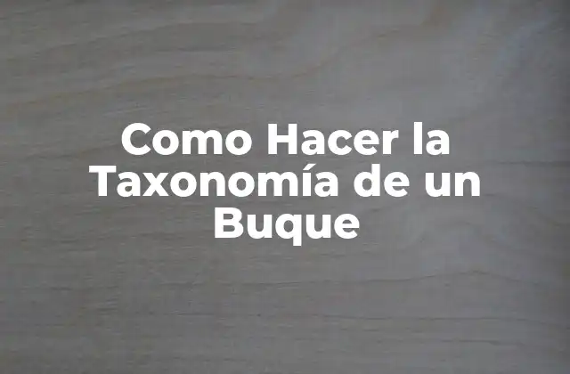 Como Hacer la Taxonomía de un Buque