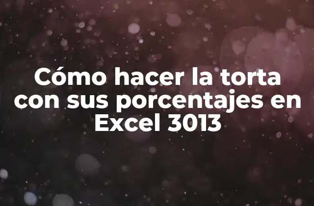 Cómo Hacer la Torta con Sus Porcentajes en Excel 3013