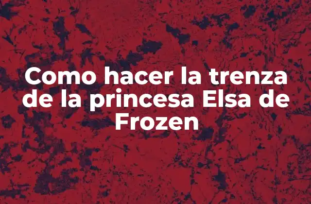 Como Hacer la Trenza de la Princesa Elsa de Frozen